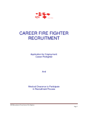 recruitment career pdffiller firefighter form application fire