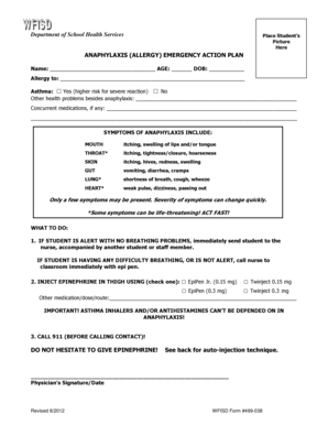 Anaphylaxis Emergency Action Plan
