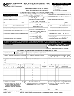 Health Insurance Claim Form
