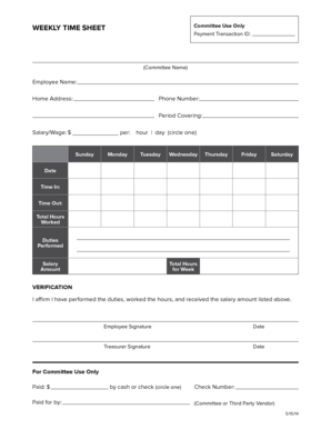 Weekly Time Sheet