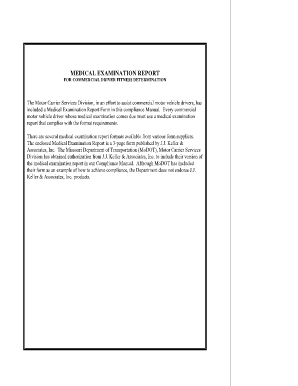 Medical Examination Report for Commercial Drivers