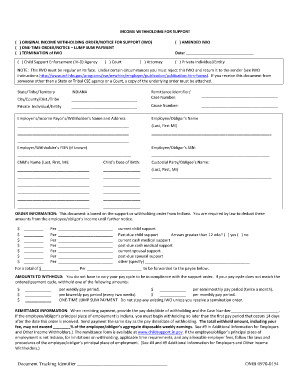 Income Withholding Order for Support