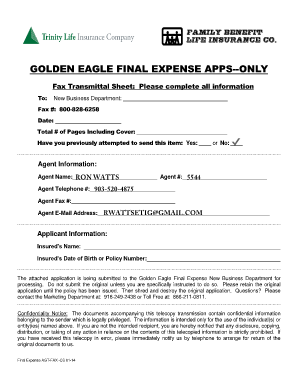 Golden Eagle Final Expense Life Insurance Application