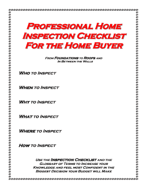 editable professional home inspection checklist fill print inspection checklist for home buyers