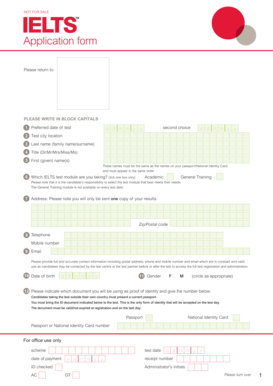 IELTS Test Application Form