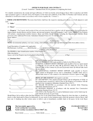 North Carolina Offer to Purchase and Contract