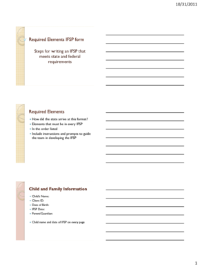 Individualized Family Service Plan Form