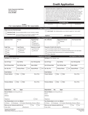 Credit Application Form