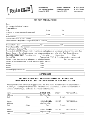 Account Application Form