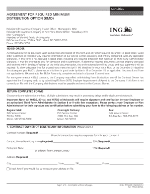 Required Minimum Distribution Agreement
