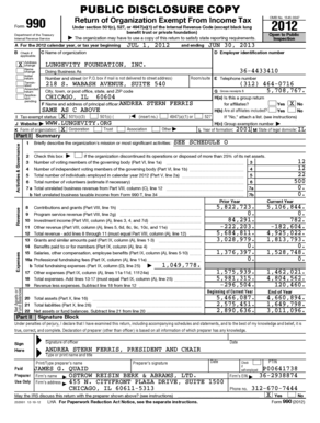 Form 990 2012 Tax Return