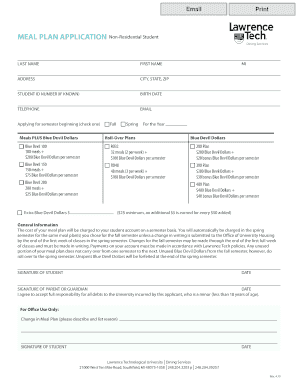 Meal Plan Application