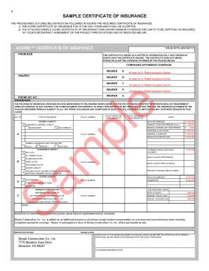 ACORD Certificate of Insurance