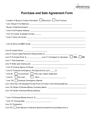 Purchase and Sale Agreement Form