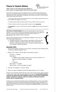 Spokane Public Schools Fitness Credit Request
