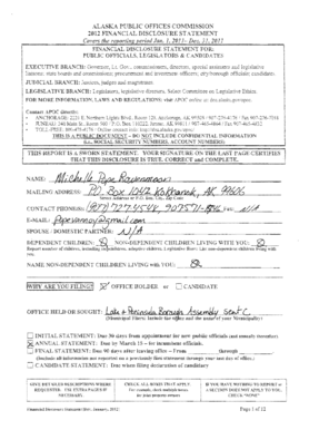 Alaska Financial Disclosure Statement