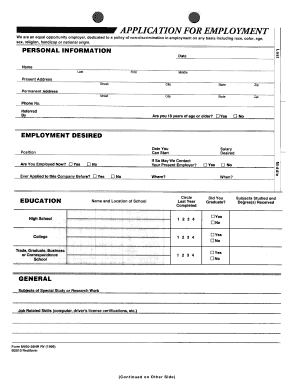 Employment Application Form