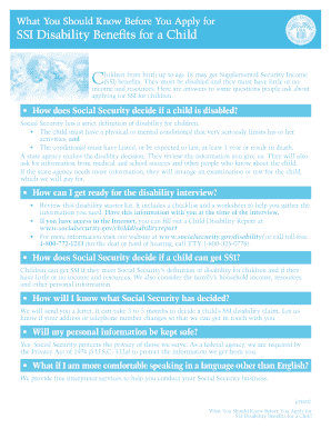 What You Should Know Before You Apply for SSI Disability Benefits for a Child. Instructions for Form 1023-EZ, Streamlined Application for Recognition of ExemptionUnder Section 501(c)(3) of the Internal Revenue Code - ssa