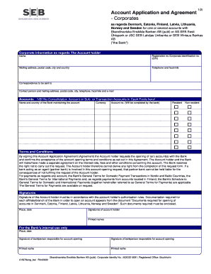 Corporate Account Application and Agreement