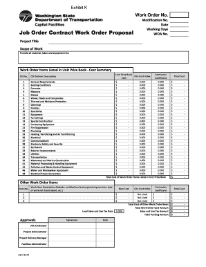 Construction Work Order Form