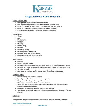 Target Audience Profile Template