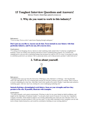 15 toughest interview questions and answers