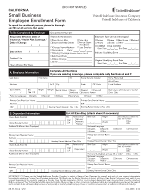 California Employee Enrollment Form