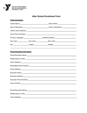 To download the After School Care Enrollment Packet. - Northern ...