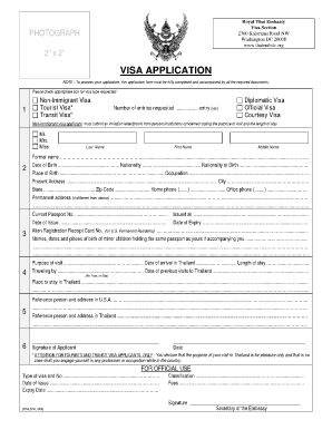 Thailand Tourist Visa Application