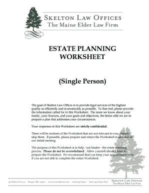 Estate Planning Worksheet