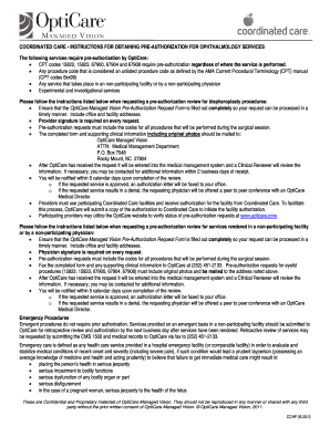 OptiCare Managed Vision Pre-Authorization Request Form
