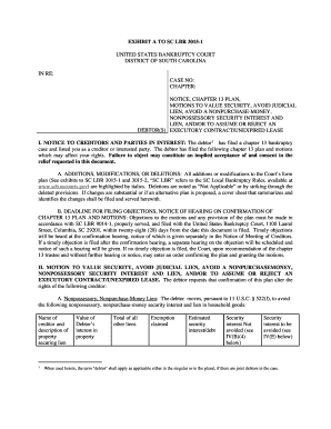 Chapter 13 Bankruptcy Plan and Motions