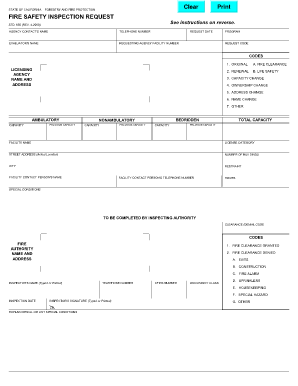 California Fire Safety Inspection Request