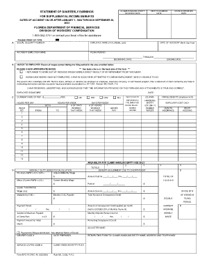 Florida Quarterly Earnings Statement for Supplemental Income Benefits