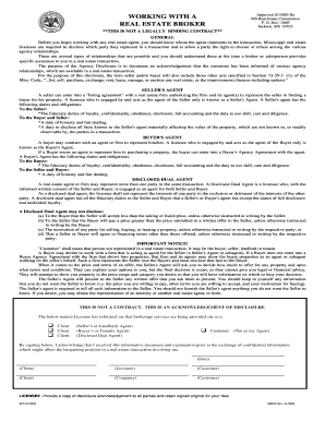 Mississippi Real Estate Agency Disclosure