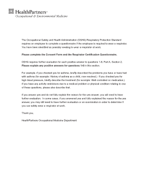 Respirator Certification Questionnaire