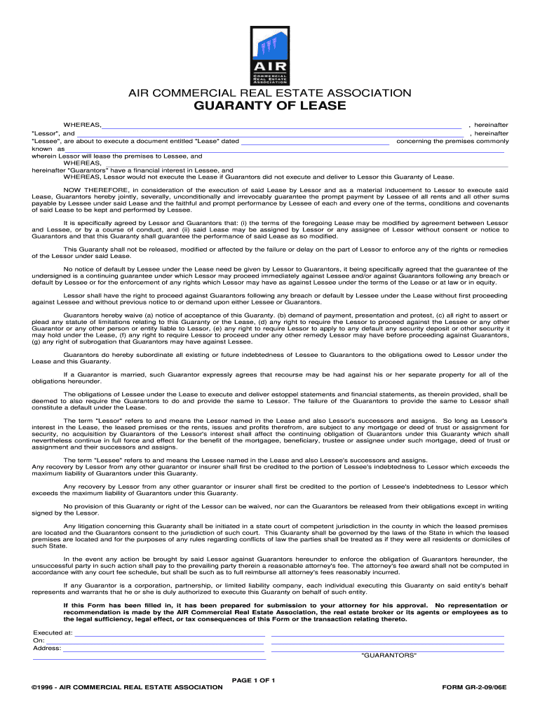 Air Commercial Real Estate Association Fill Online, Printable