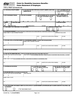 California Disability Insurance Claim Form