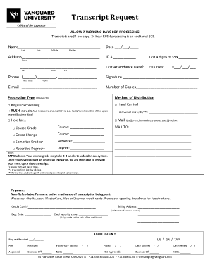 Transcript Request Form