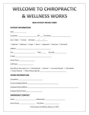 New Patient Intake Form