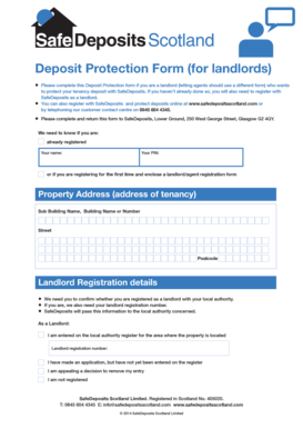 Deposit Protection Form for Landlords