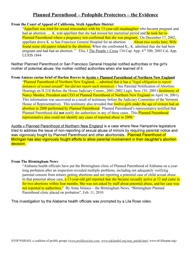 Fillable Online Planned Parenthood - National Life Chain Fax Email Print - pdfFiller