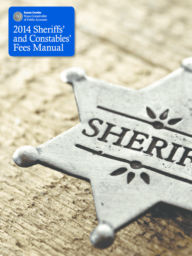 Fillable Online 96391 2014 Sheriffs' and Constables' Fees Manual Walker County Fax Email