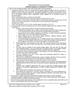 Anesthesia Consent Form