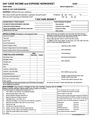 Daycare Expense Spreadsheet 2020-2023 - Fill and Sign Printable Template  Online