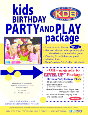 Birthday Party Request Form
