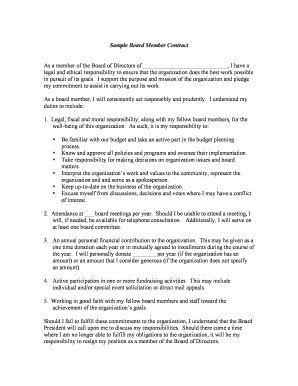 Board Member Contract Agreement