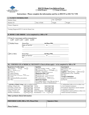 HSCSN Home Care Referral Form