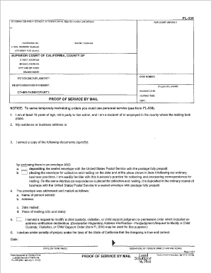 California Proof of Service by Mail Form