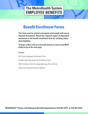 MetroHealth Employee Benefits Enrollment Form